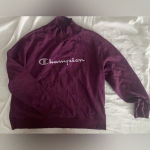 Purple Champion Mock Neck Sweatshirt